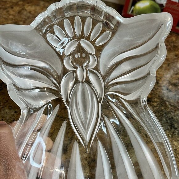 Gorham Crystal Holiday Traditions Angel Of Peace 8 1/2" Candy Dish NWT Box‎ - Picture 5 of 8
